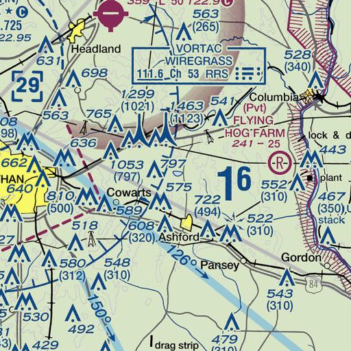 FAA VFR chart of Glen Lawrence Lake Dam, AL