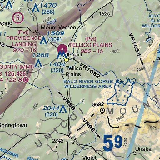 FAA VFR chart of Pole Bridge Branch, TN