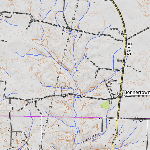 OpenTopoMap map of Scott Creek, TN