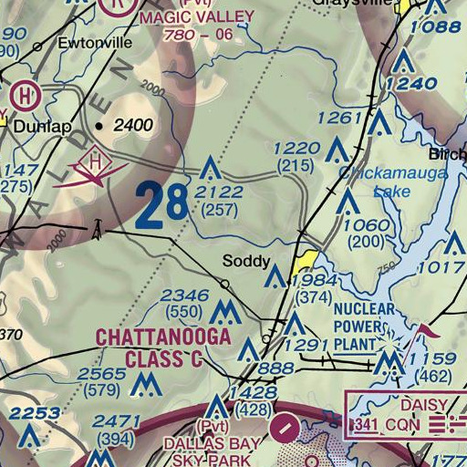 FAA VFR chart of Walker Branch, TN