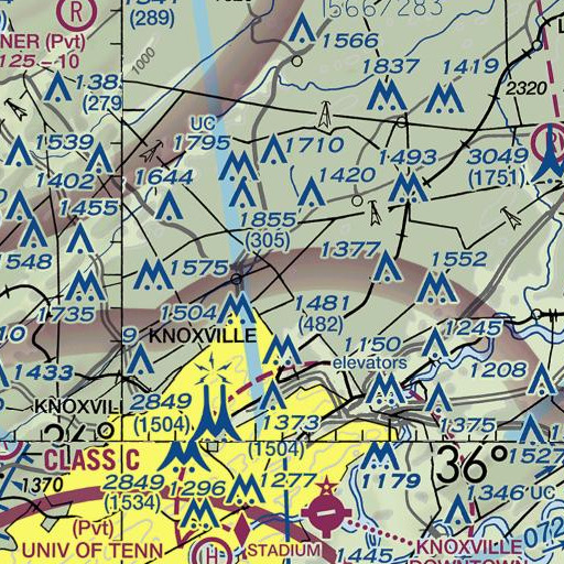 FAA VFR chart of Cox Creek, TN