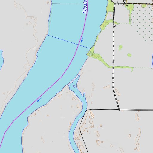 OpenTopoMap map of Darnall Point, TN