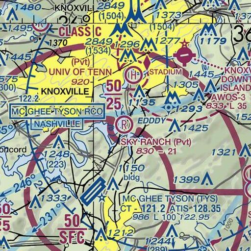FAA VFR chart of DeArmond Spring Branch, TN
