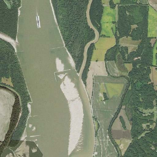Aerial imagery of Hatchie River, TN