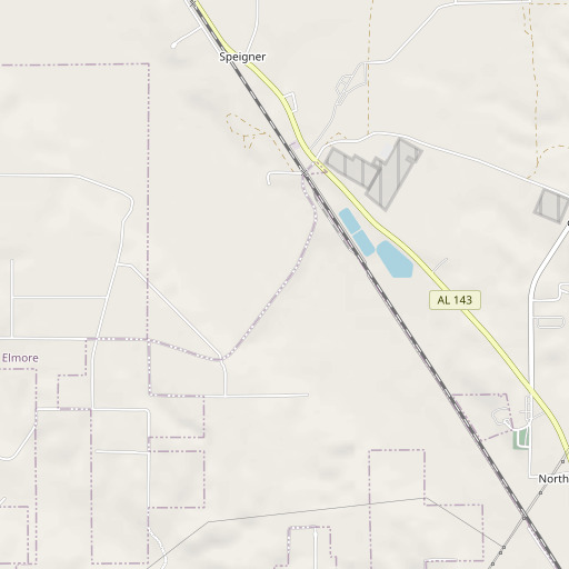 OpenStreetMap map of Speigner Dam, AL