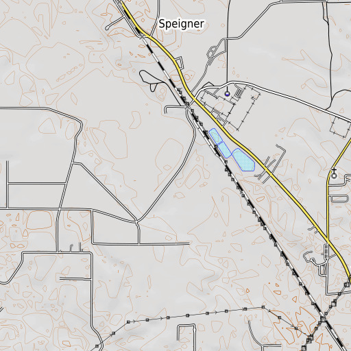 OpenTopoMap map of Speigner Dam, AL