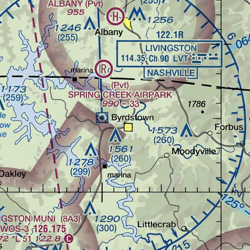 FAA VFR chart of Pickett County Elementary School, TN