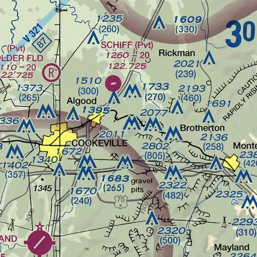FAA VFR chart of Jones Mountain, TN
