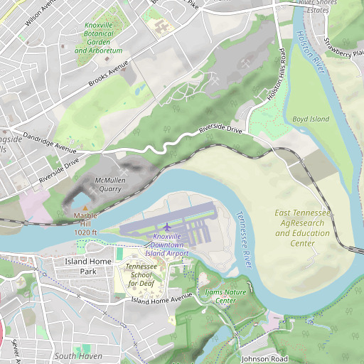 OpenStreetMap map of McNutt Shoals, TN