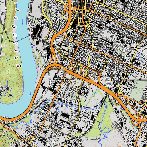 OpenTopoMap map of Interchange 179, TN