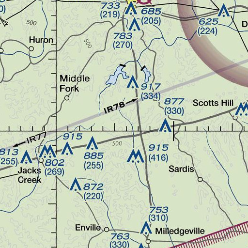 FAA VFR chart of Sheppards Store (historical), TN