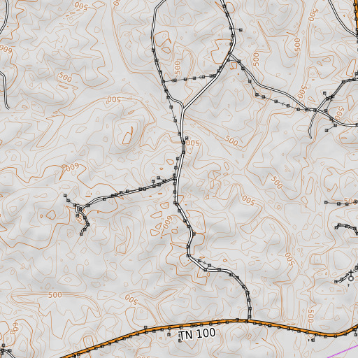 OpenTopoMap map of Sheppards Store (historical), TN