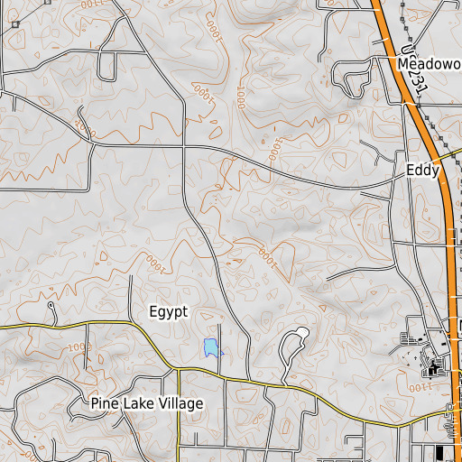 OpenTopoMap map of Pine Lake Dam, AL