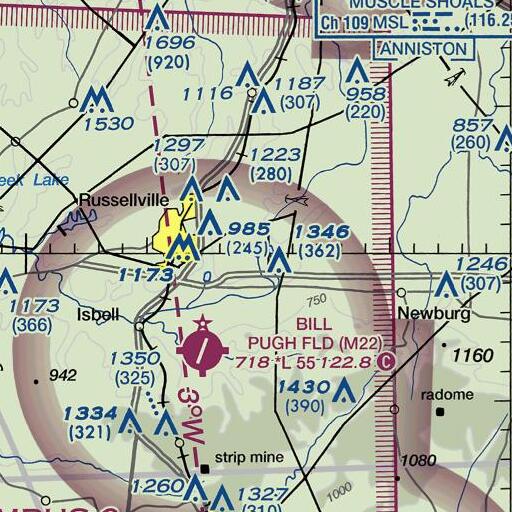 FAA VFR chart of Frazier Dam, AL
