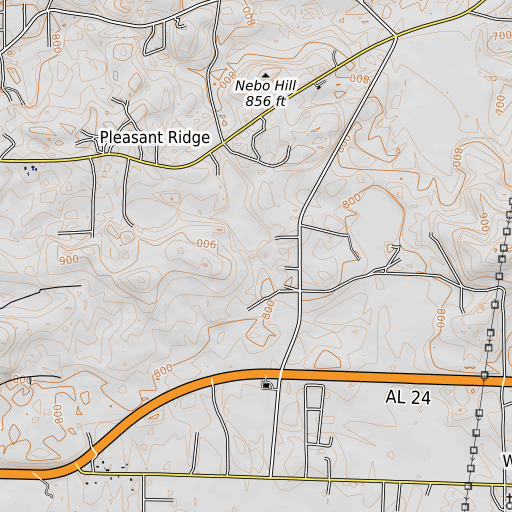 OpenTopoMap map of Frazier Dam, AL