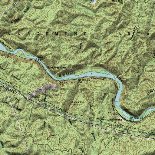 USGS 24K topo map of Butler Branch, TN