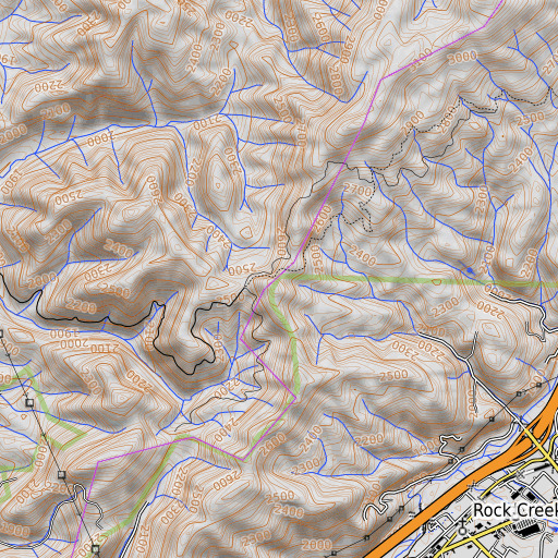 OpenTopoMap map of Organ Gap, TN
