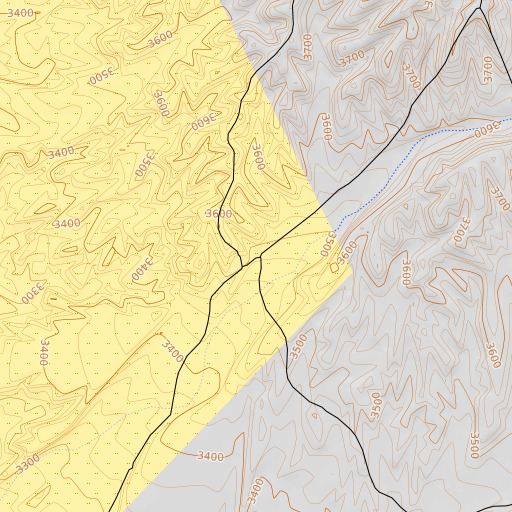OpenTopoMap map of Arroyos Ranch, TX
