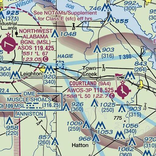 FAA VFR chart of Pruett Bridge, AL