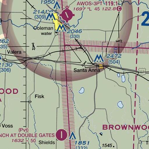 FAA VFR chart of Burba Oil Field, TX