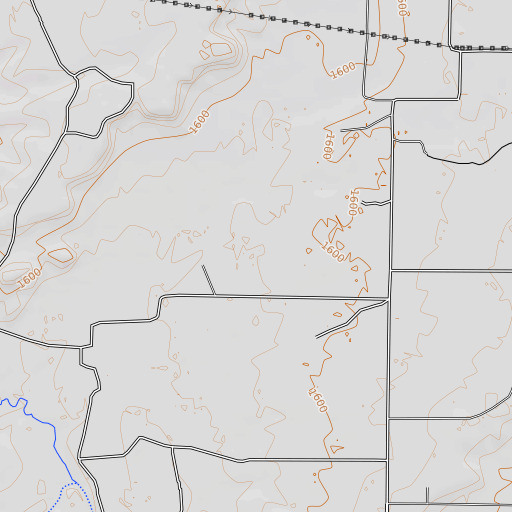 OpenTopoMap map of Burba Oil Field, TX