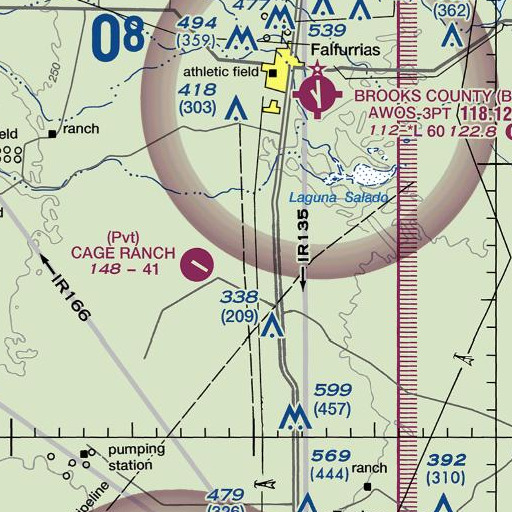 FAA VFR chart of Calosa Creek, TX