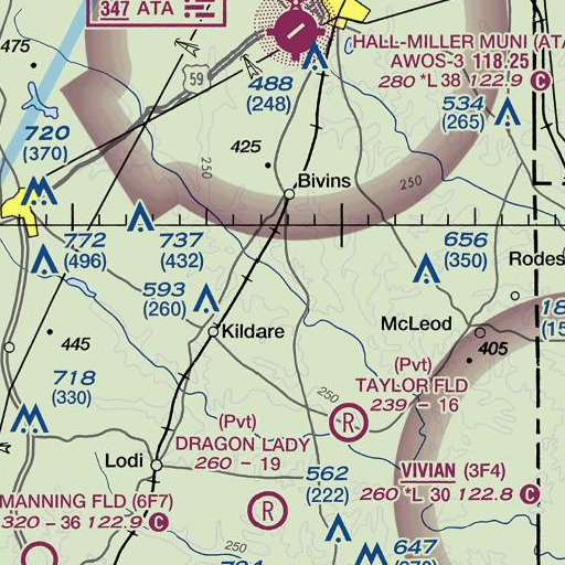 FAA VFR chart of Camp Creek, TX