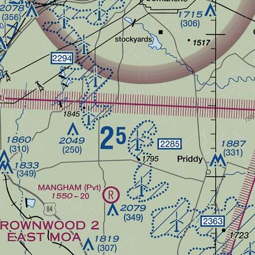 FAA VFR chart of Cedar Gap, TX