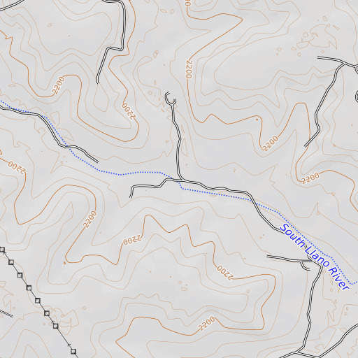 OpenTopoMap map of Cloudt Draw, TX