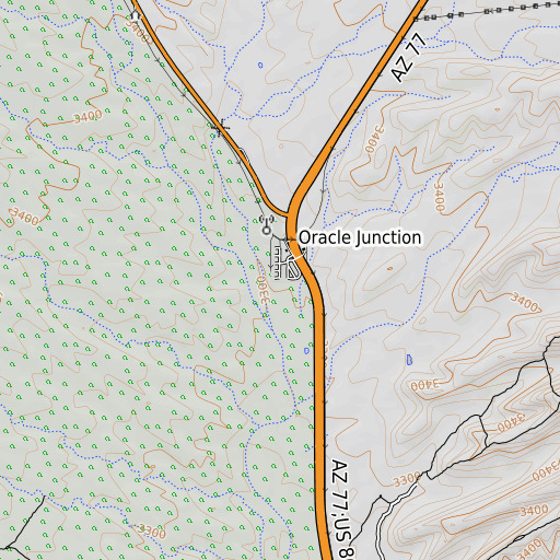 OpenTopoMap map of Walnut Well, AZ