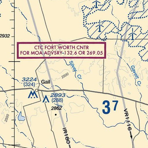 FAA VFR chart of Crooked Creek, TX
