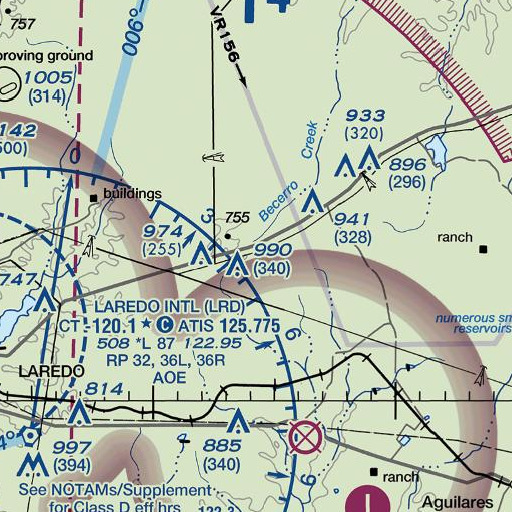 FAA VFR chart of Cuates Windmill, TX