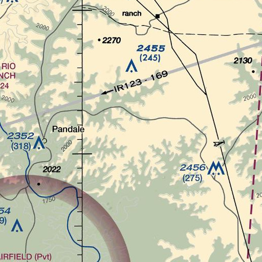 FAA VFR chart of Divide Windmill, TX