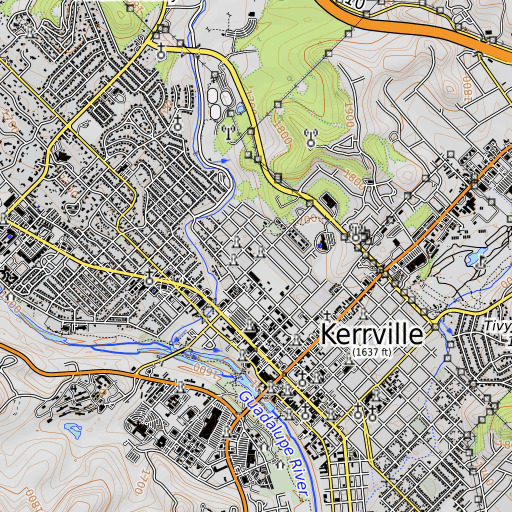 OpenTopoMap map of Doyle School, TX