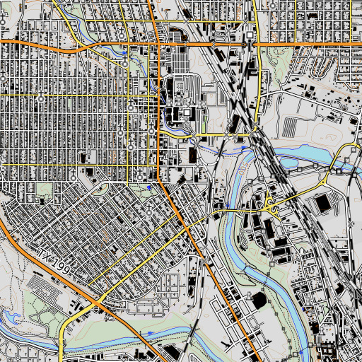 OpenTopoMap map of Ellis School, TX
