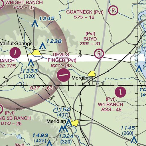FAA VFR chart of Farris Creek, TX