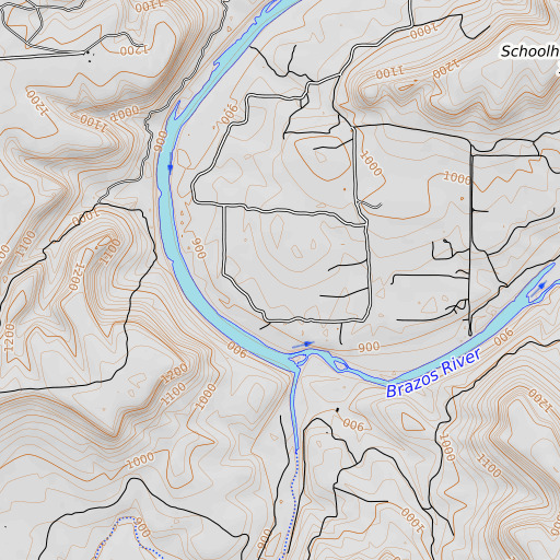 OpenTopoMap map of Fortune Bend, TX
