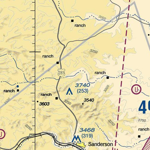 FAA VFR chart of Fortyone Draw, TX