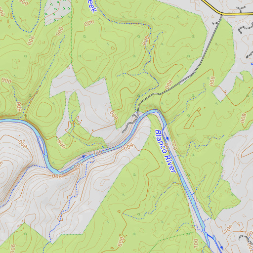 OpenTopoMap map of Halifax Ranch, TX