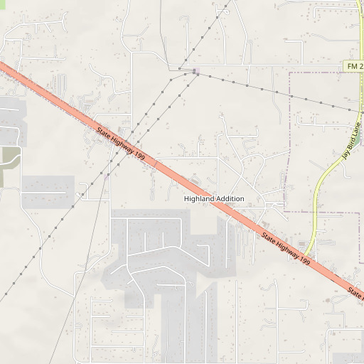 OpenStreetMap map of Highland Addition, TX