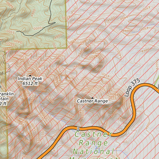 OpenTopoMap map of Indian Spring, TX