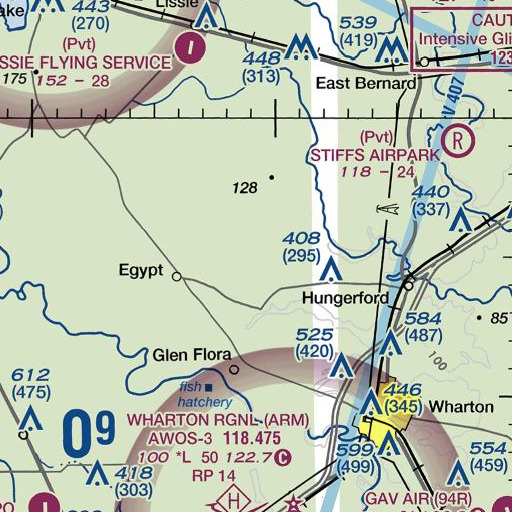 FAA VFR chart of Lone Tree Creek, TX