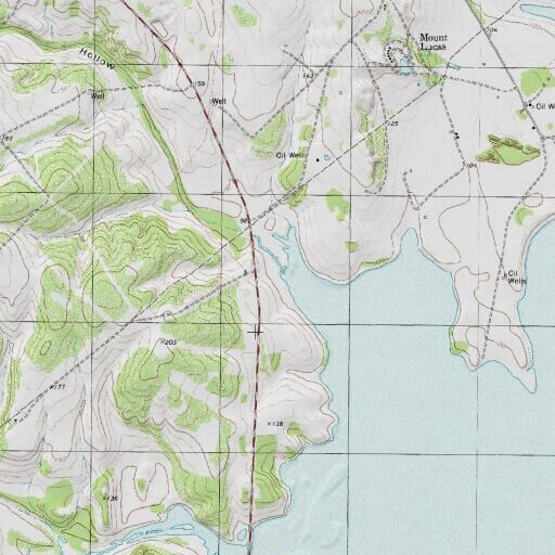 USGS 24K topo map of Long Hollow, TX