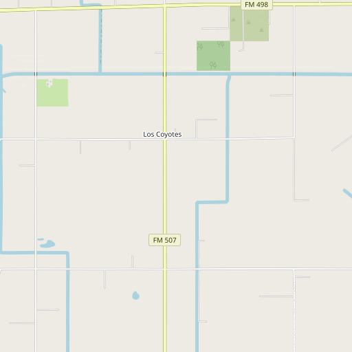 OpenStreetMap map of Los Coyotes Gin, TX