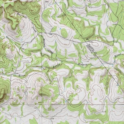 USGS 24K topo map of Manahan Creek, TX