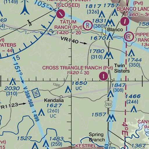 FAA VFR chart of Manahan Creek, TX