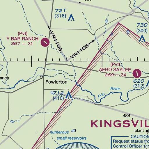 FAA VFR chart of Mossy Slough, TX