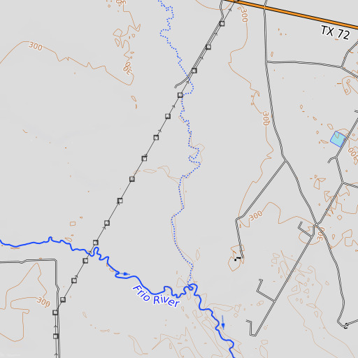 OpenTopoMap map of Mossy Slough, TX