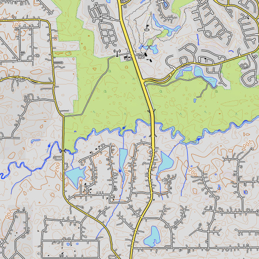 OpenTopoMap map of Mound Creek, TX