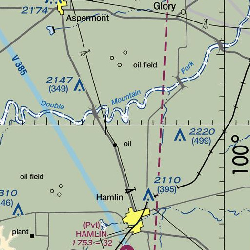 FAA VFR chart of Oleys Creek, TX